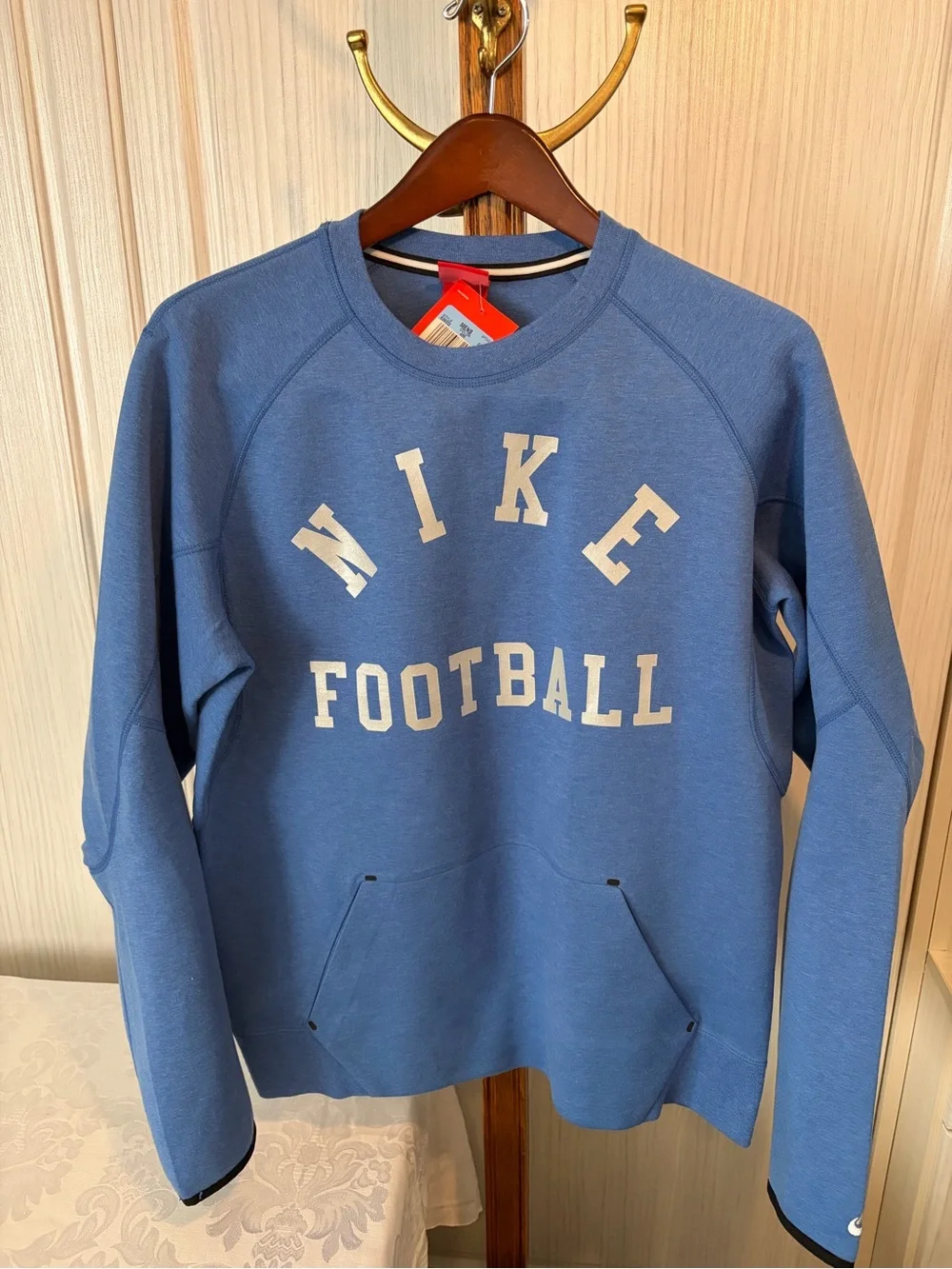 Nike Light Blue Crewneck Sweatshirt with 'Football' Logo